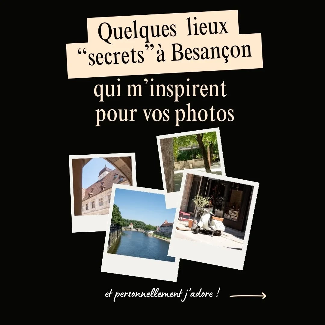 Ce que j’aime dans cette ville, ce sont ses lumières, ses ruelles pleines de charme, ses détails cachés comme les cours intérieures, les porches et ces lieux un peu secrets qui donnent envie de créer ✨

Voici quelques-uns de mes spots préférés à Besançon, ceux que j’aime vous proposer pour vos séances photo. Et évidemment, j’en ai encore plein d’autres… alors si ça vous inspire, enregistrez ce post et écrivez-moi pour créer vos souvenirs 🤍

#Besançon #doubs #lifestyle #photographedoubs #besac